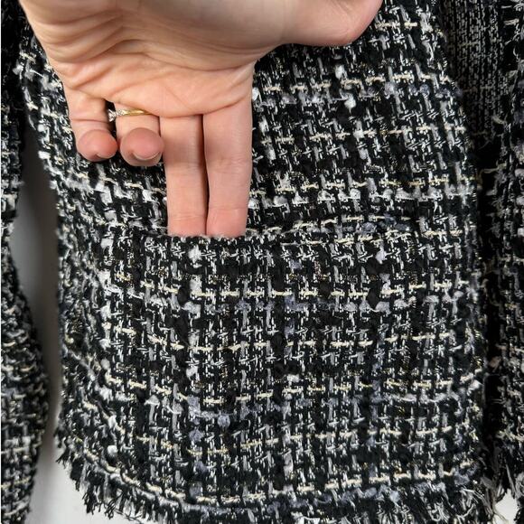 Philosophy Tweed Open Front Blazer Preppy Twee Timeless Work Office Classic S - Picture 7 of 8